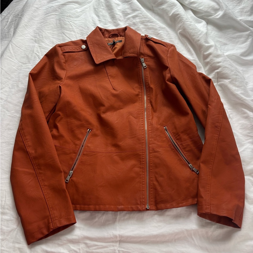 Burnt Orange Leather Jacket Baccini